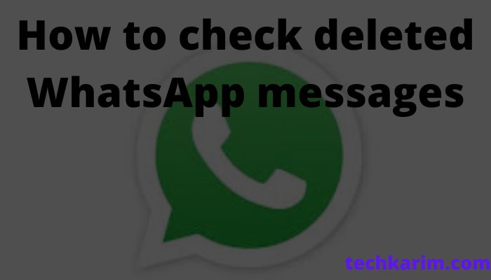 How to check deleted WhatsApp messages