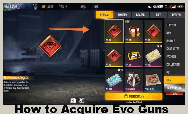 How to Acquire Evo Guns
