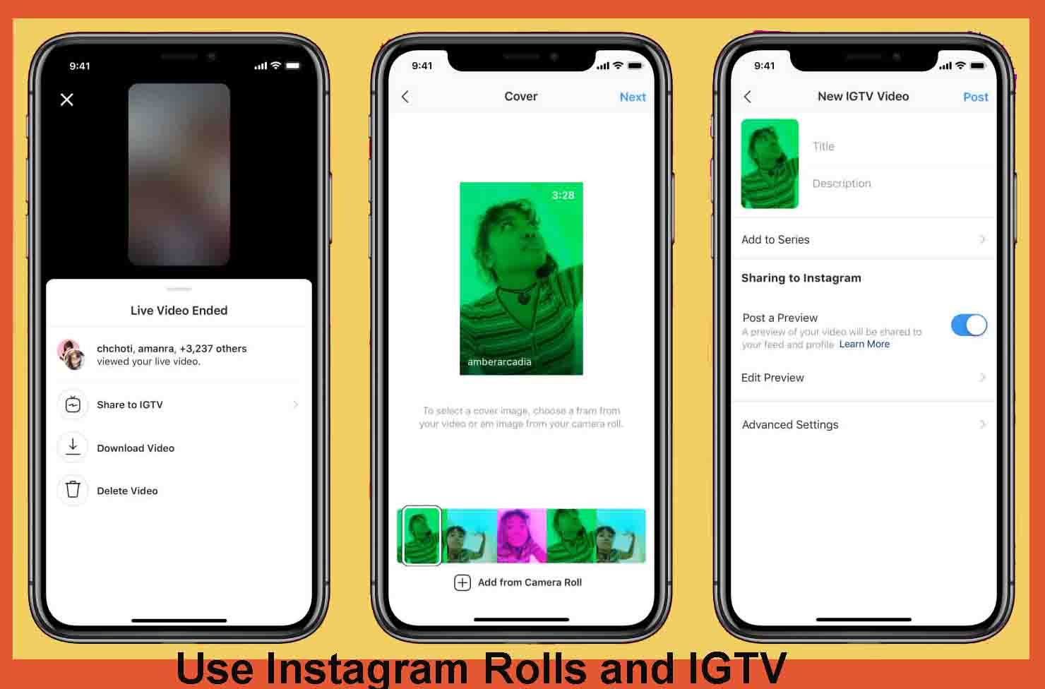 Use Instagram Rolls and IGTV