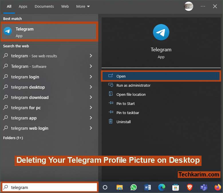 Deleting Your Telegram Profile Picture on Desktop